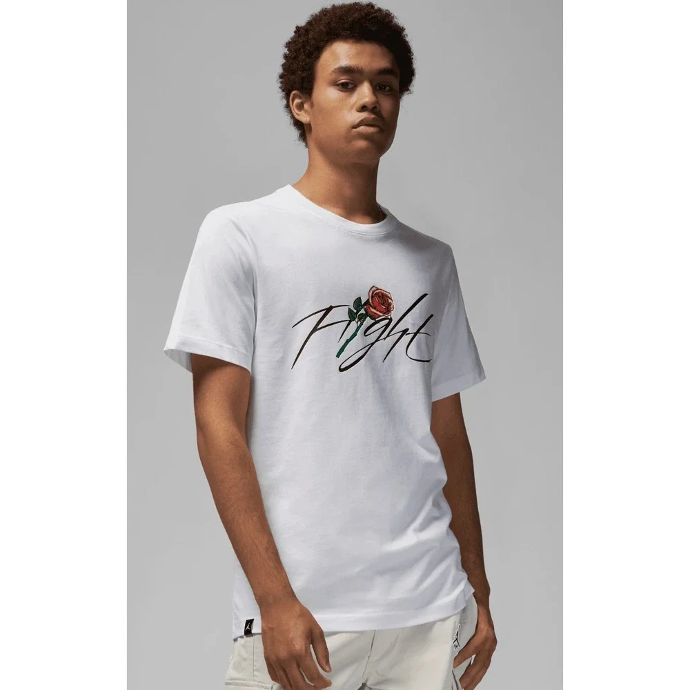 NEW Jordan Brand Sorry Crew Sz Small White T-Shirt DQ7390-100